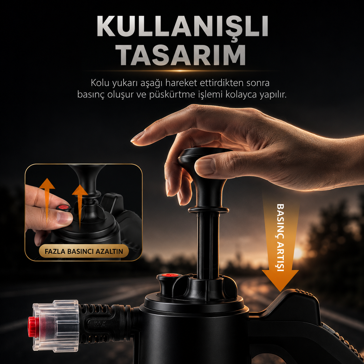 Yüksek Basınçlı 2 Başlıklı Su & Köpük Pompası - 2 Litre