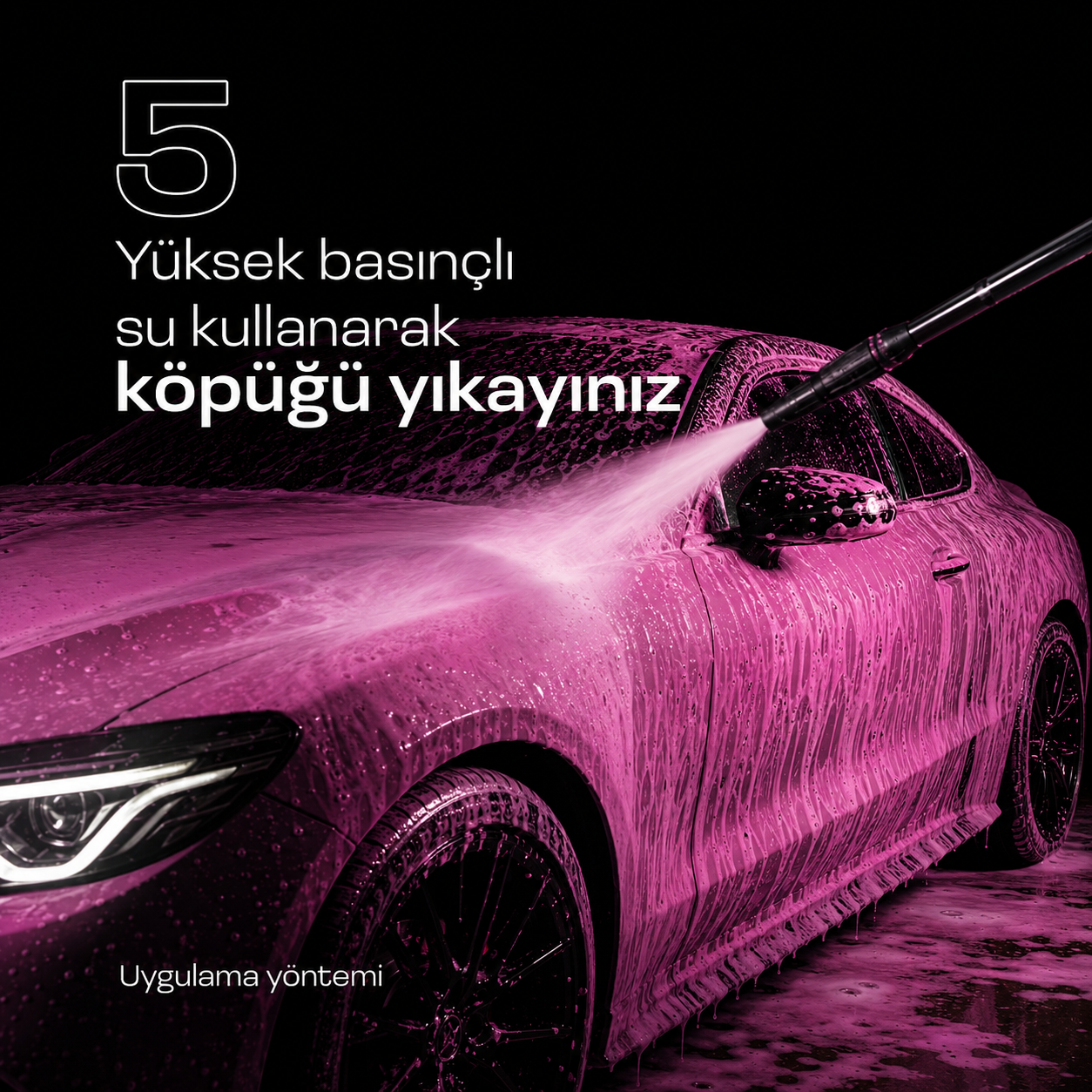 Pembe Köpüklü Oto Yıkama Şampuanı - 1000 ml