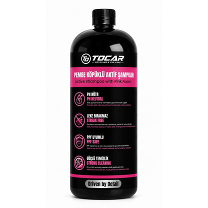 Pembe Köpüklü Oto Yıkama Şampuanı - 1000 ml