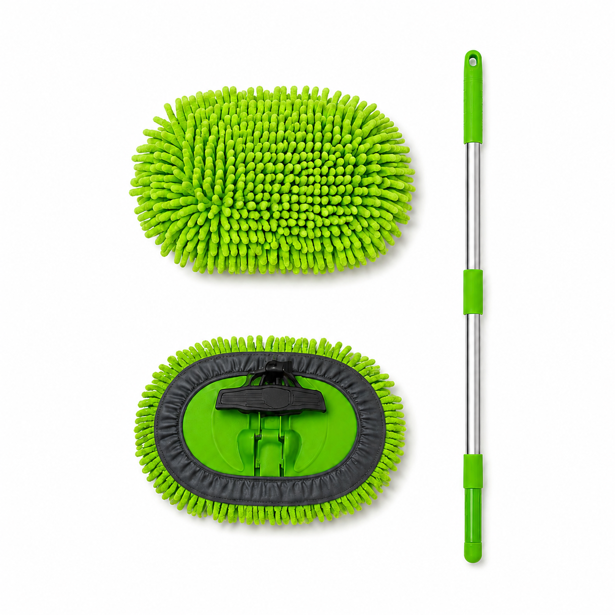 Teleskopik Mop - Çok Fonksiyonlu 2 in 1 Mikrofiber Araba Yıkama Fırçası