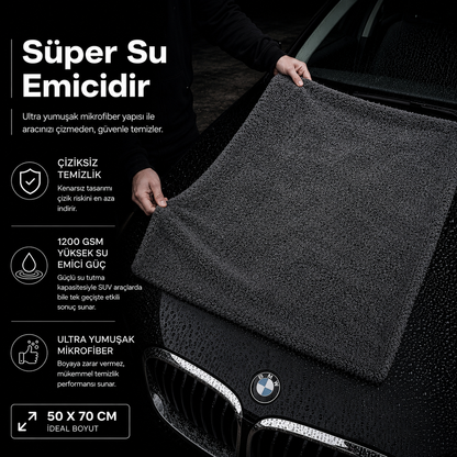 1200 GSM Kirpi Model Çift Yön Twisted Araç Kurulama Havlusu