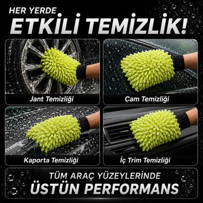 Çift Taraflı Mikrofiber Oto Yıkama Eldiveni