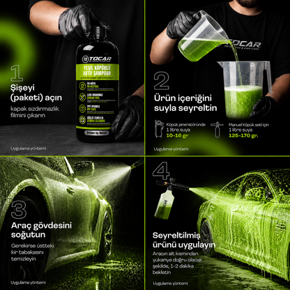 Yeşil Köpüklü Oto Yıkama Şampuanı - 1000 ml