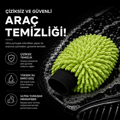 Çift Taraflı Mikrofiber Oto Yıkama Eldiveni