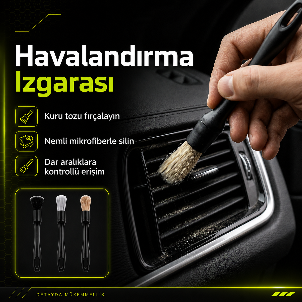 3'lü Detay Fırça Seti