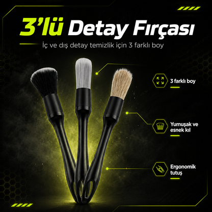 3'lü Detay Fırça Seti